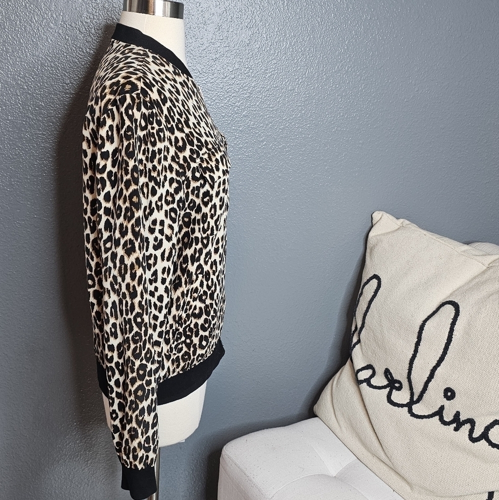 Equipment silk animal print bomber jacket size small - Picture 2 of 4